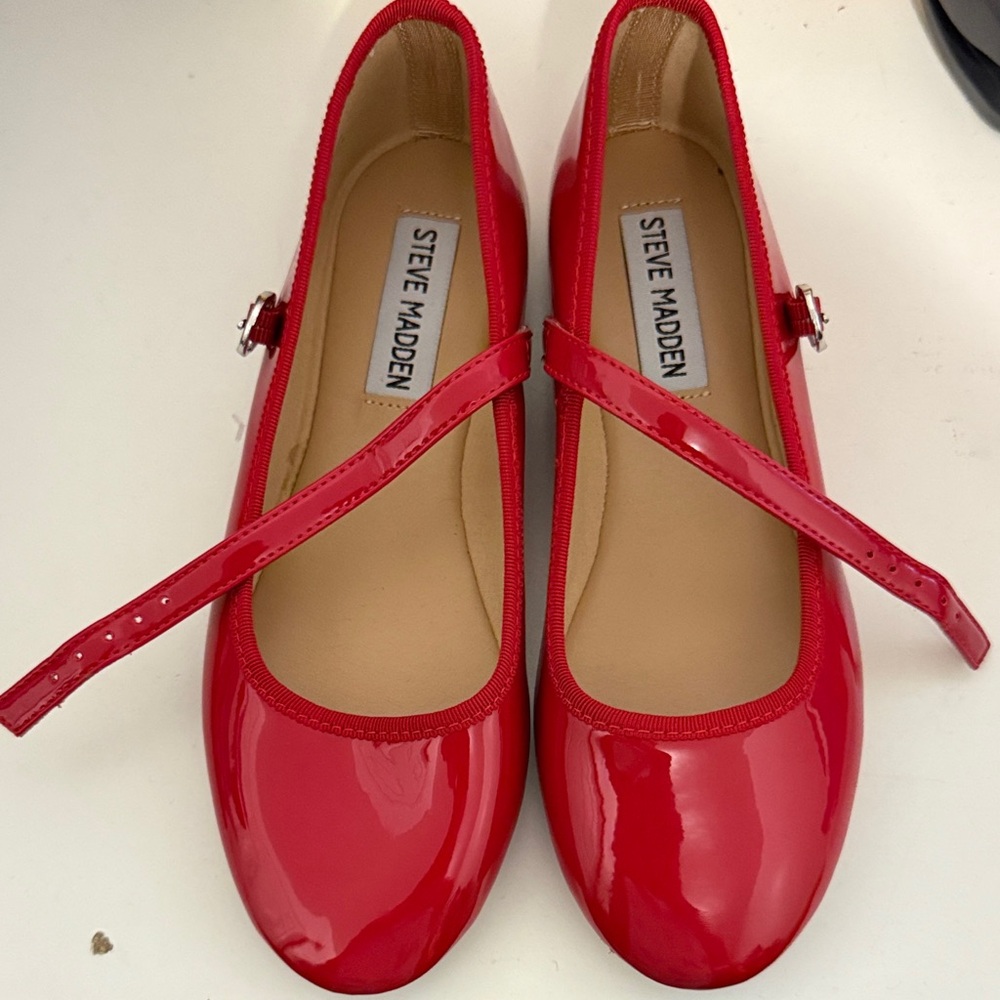 Steve Madden Glossy Red Mary Jane Shoes